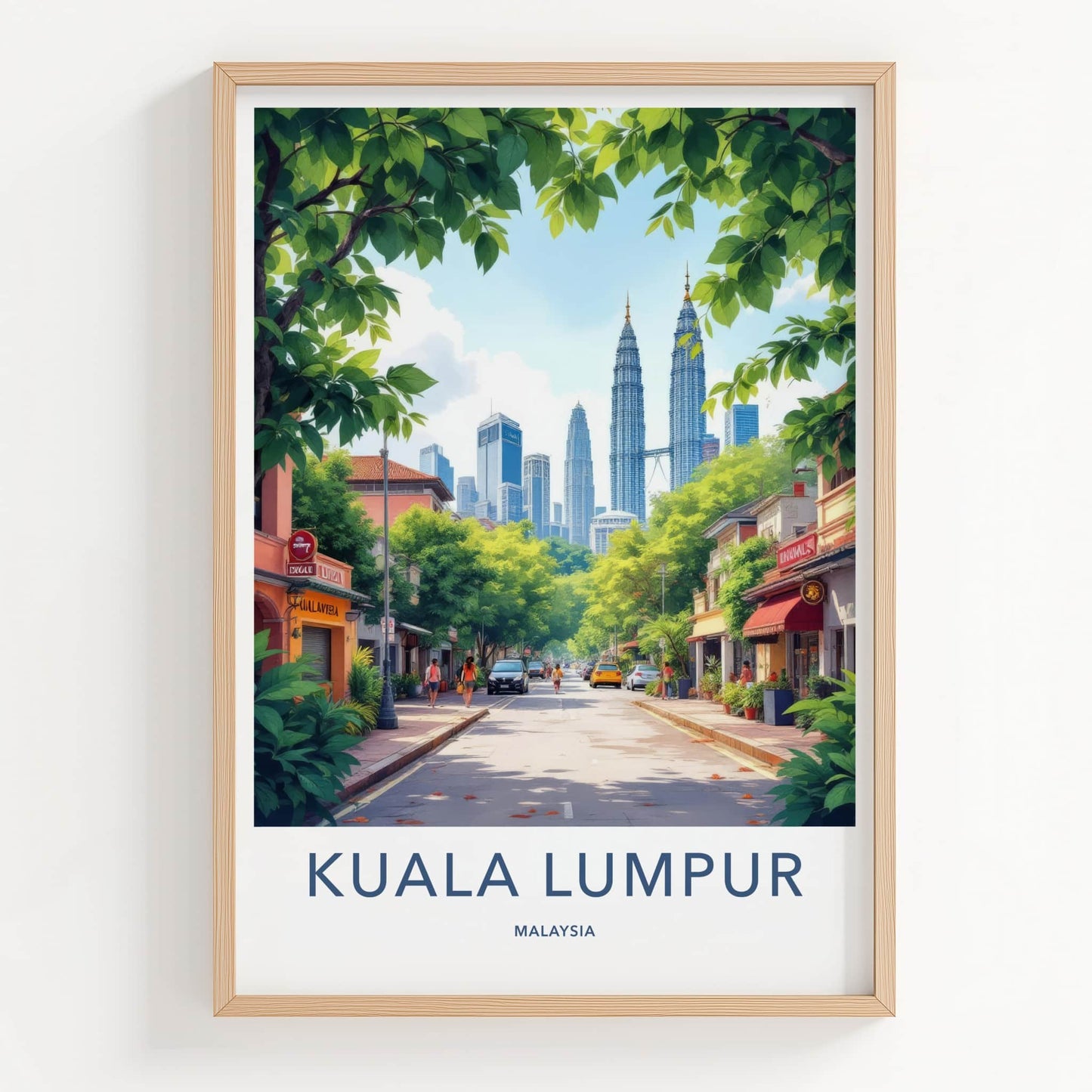 Kuala Lumpur Poster - Malaysia Travel Art - Vibrant Urban Street Wall Decor