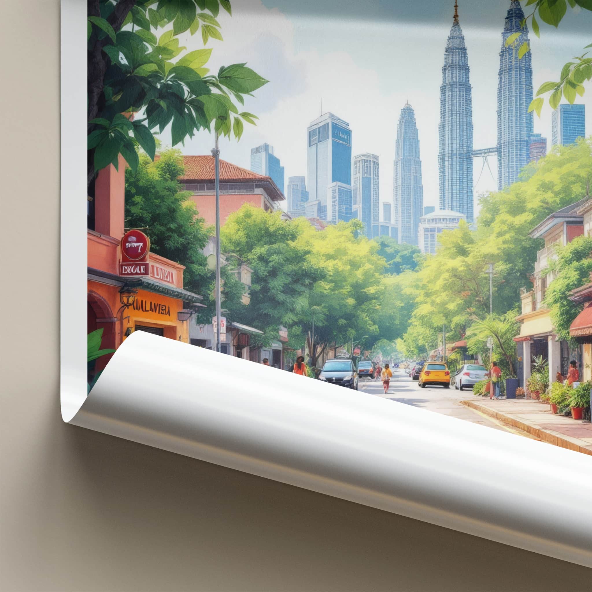 Kuala Lumpur Poster - Malaysia Travel Art - Vibrant Urban Street Wall Decor