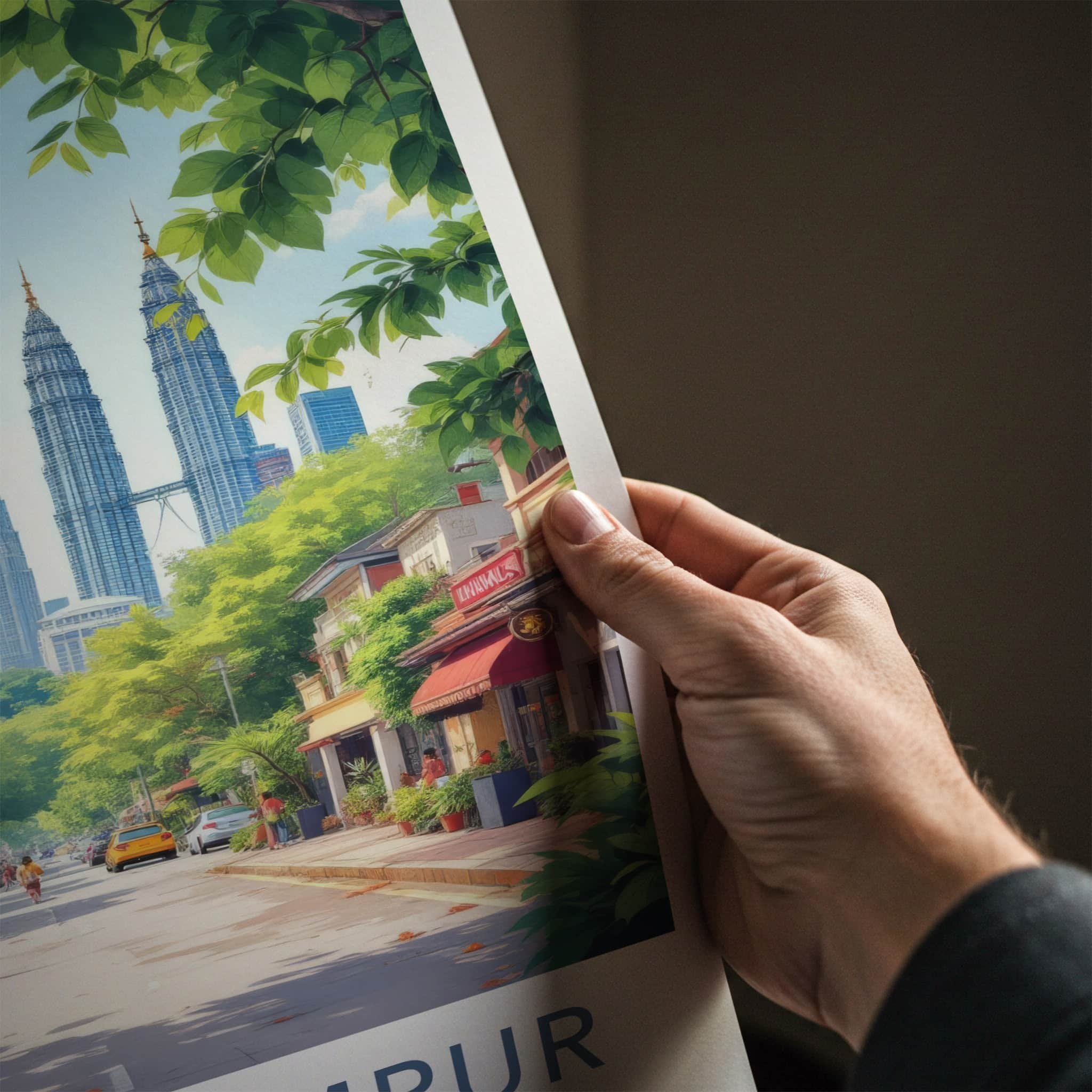 Kuala Lumpur Poster - Malaysia Travel Art - Vibrant Urban Street Wall Decor