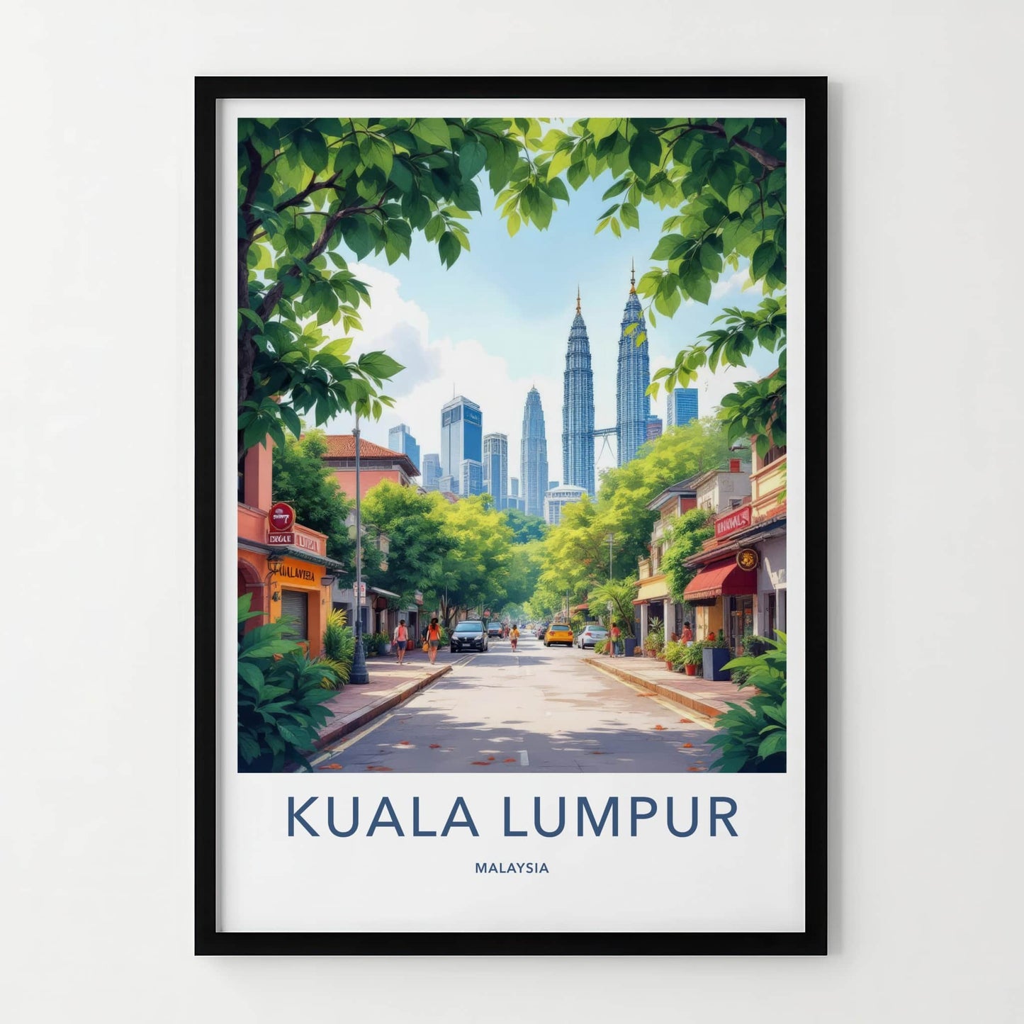 Kuala Lumpur Poster - Malaysia Travel Art - Vibrant Urban Street Wall Decor