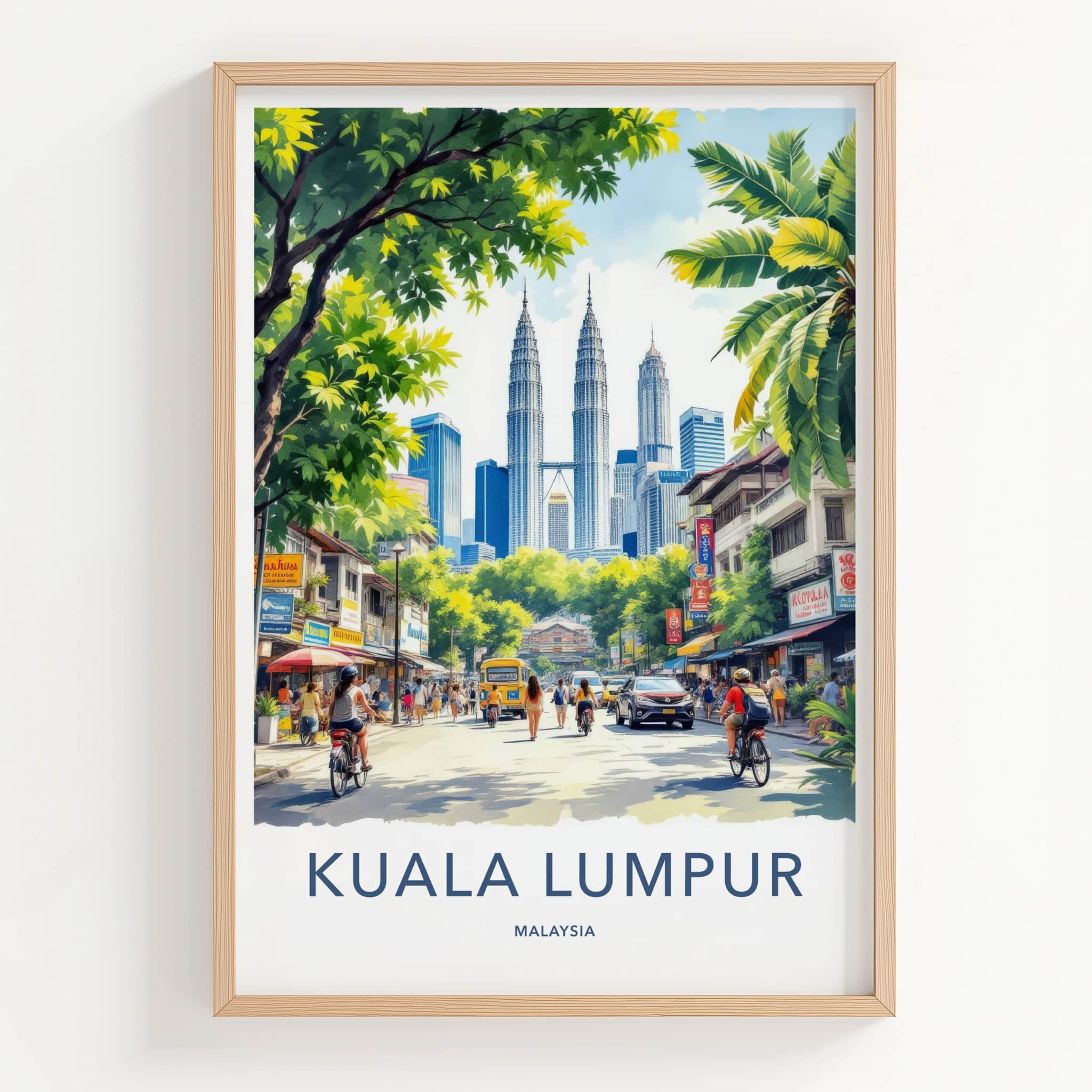 Kuala Lumpur Poster - Malaysia Travel Print - Petronas Twin Towers Wall Decor