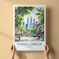 Kuala Lumpur Poster - Malaysia Travel Print - Petronas Twin Towers Wall Decor