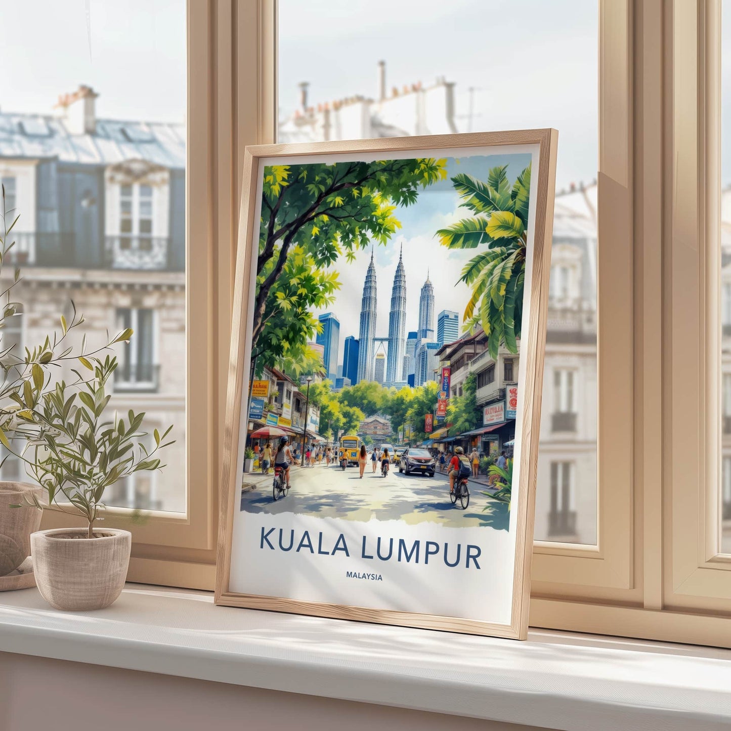 Kuala Lumpur Poster - Malaysia Travel Print - Petronas Twin Towers Wall Decor