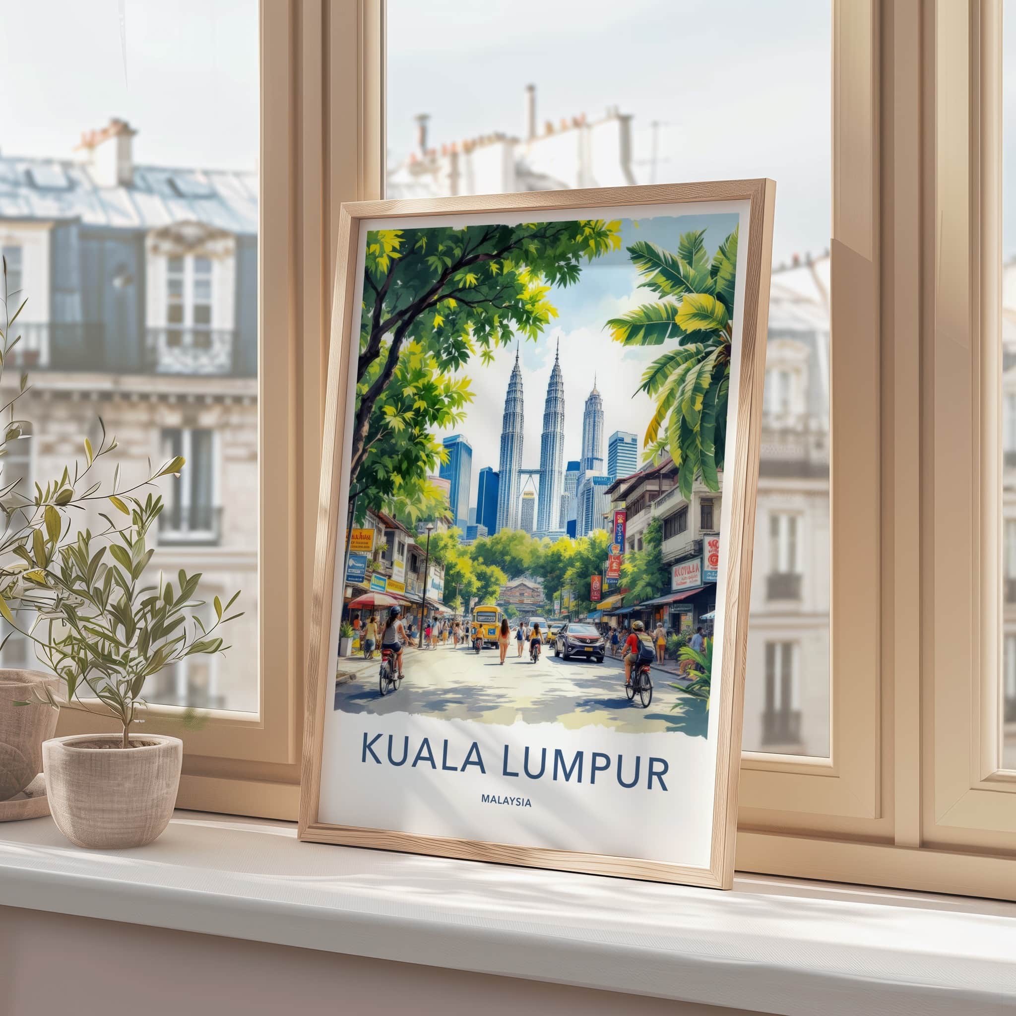 Kuala Lumpur Poster - Malaysia Travel Print - Petronas Twin Towers Wall Decor