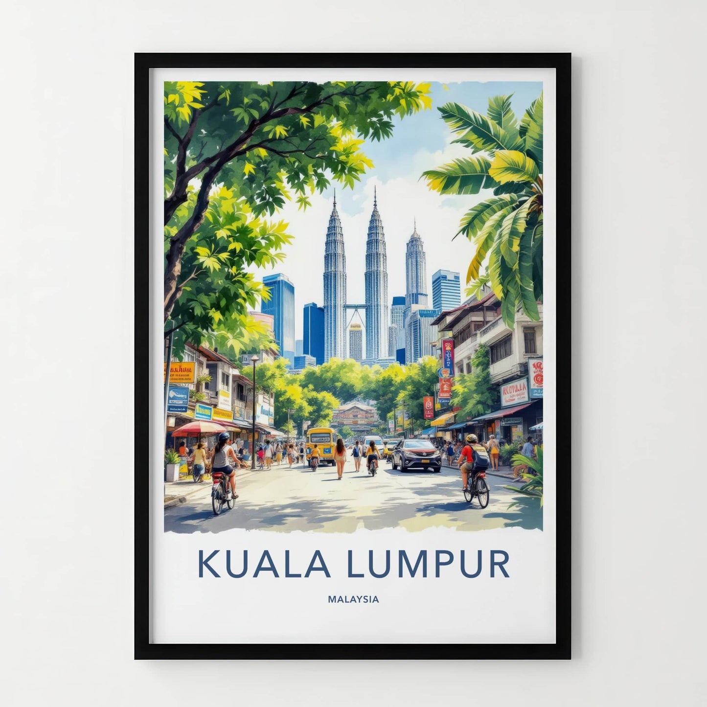 Kuala Lumpur Poster - Malaysia Travel Print - Petronas Twin Towers Wall Decor