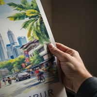 Kuala Lumpur Poster - Malaysia Travel Print - Petronas Twin Towers Wall Decor