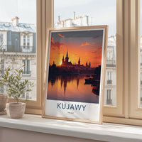 Kujawy Poster - Poland Travel Art - Fiery Sunset Skyline Wall Decor
