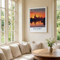 Kujawy Poster - Poland Travel Art - Fiery Sunset Skyline Wall Decor