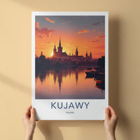 Kujawy Poster - Poland Travel Art - Fiery Sunset Skyline Wall Decor