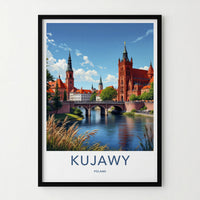 Kujawy Poster - Poland Travel Print - Historic River City Home Decor