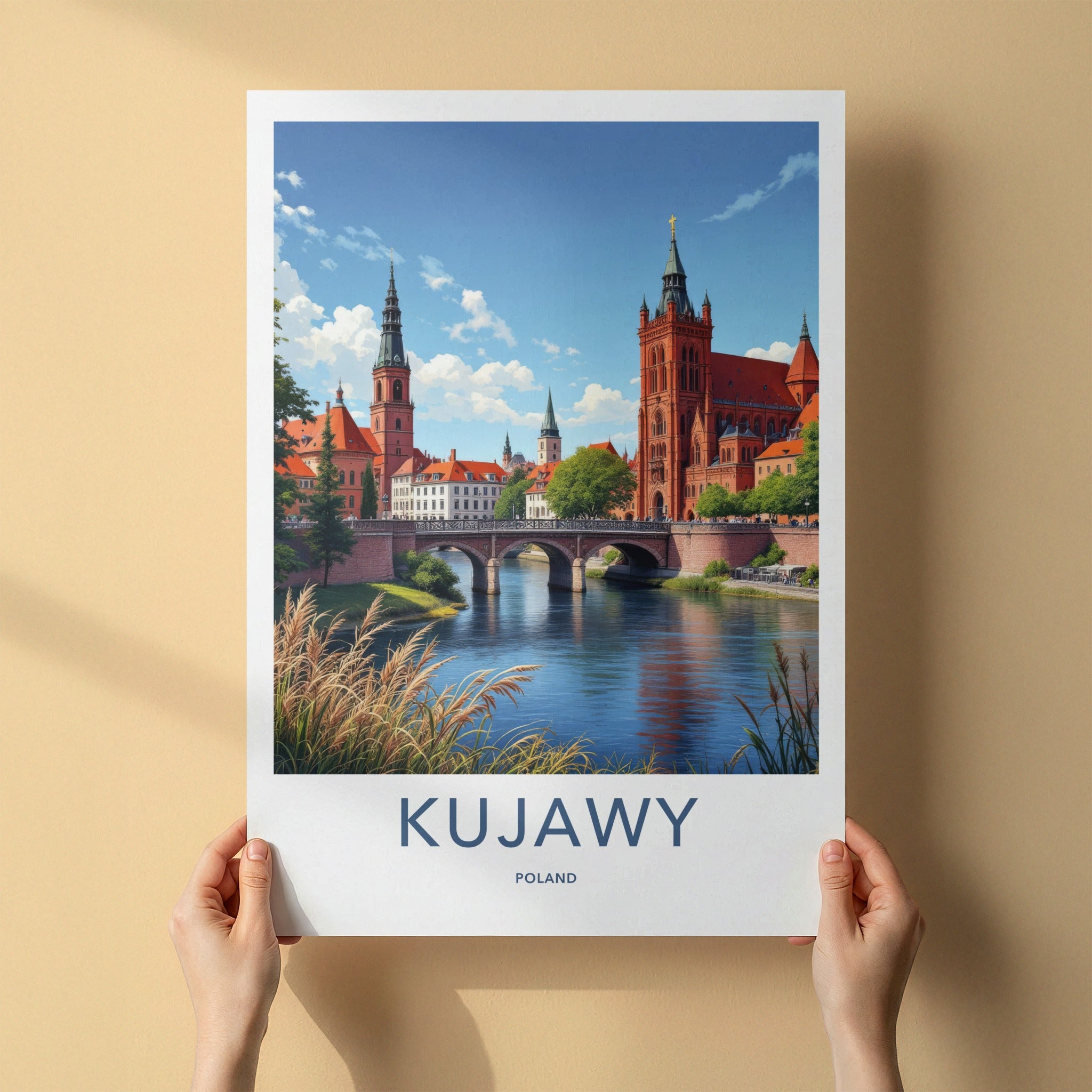 Kujawy Poster - Poland Travel Print - Historic River City Home Decor