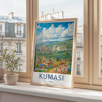 Kumasi Poster - Ghana Framed Print - Lush Green Cityscape Framed Decor