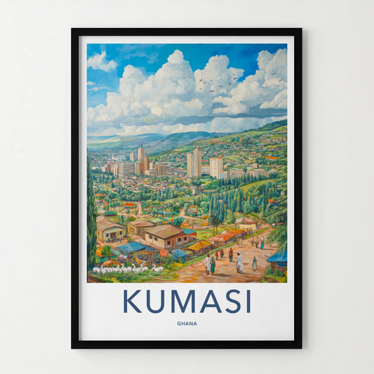Kumasi Poster - Ghana Framed Print - Lush Green Cityscape Framed Decor