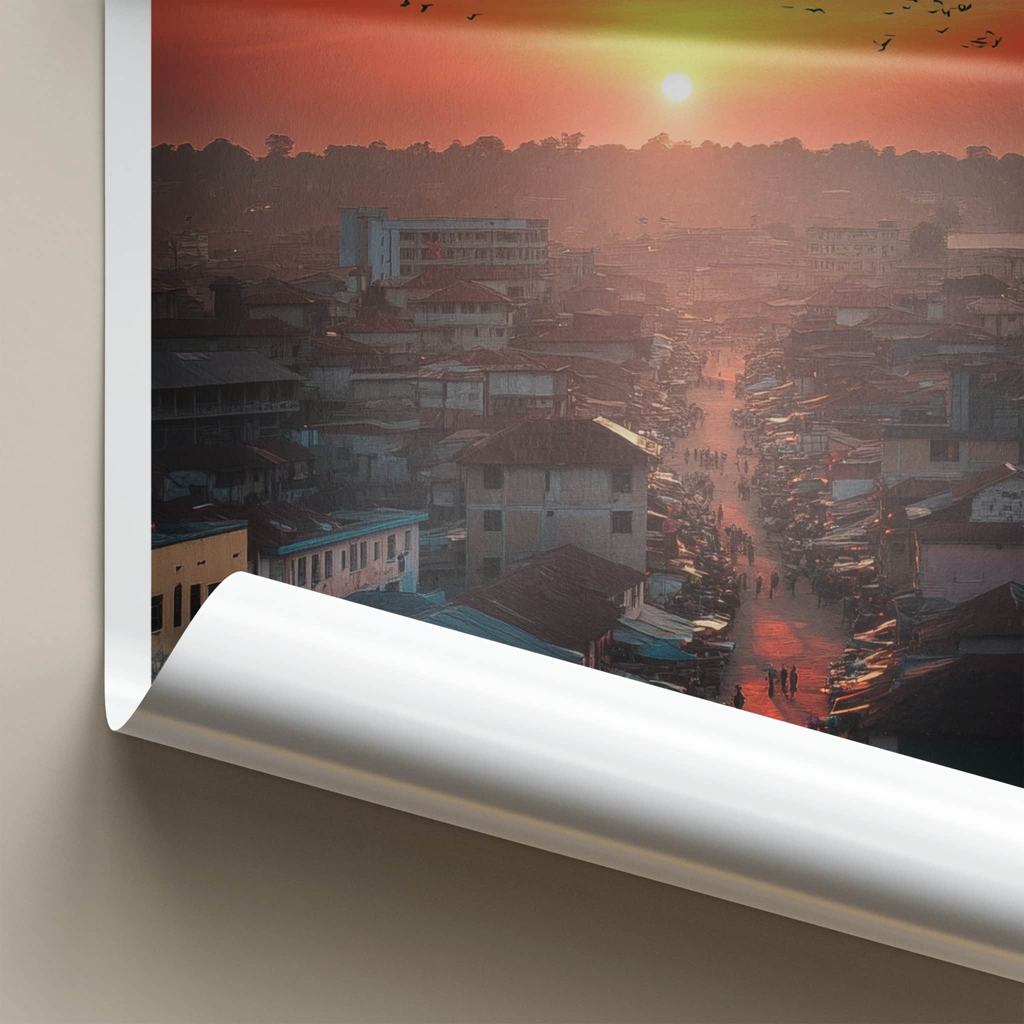 Kumasi Poster - Ghana Travel Art - Vibrant City Sunset Home Decor