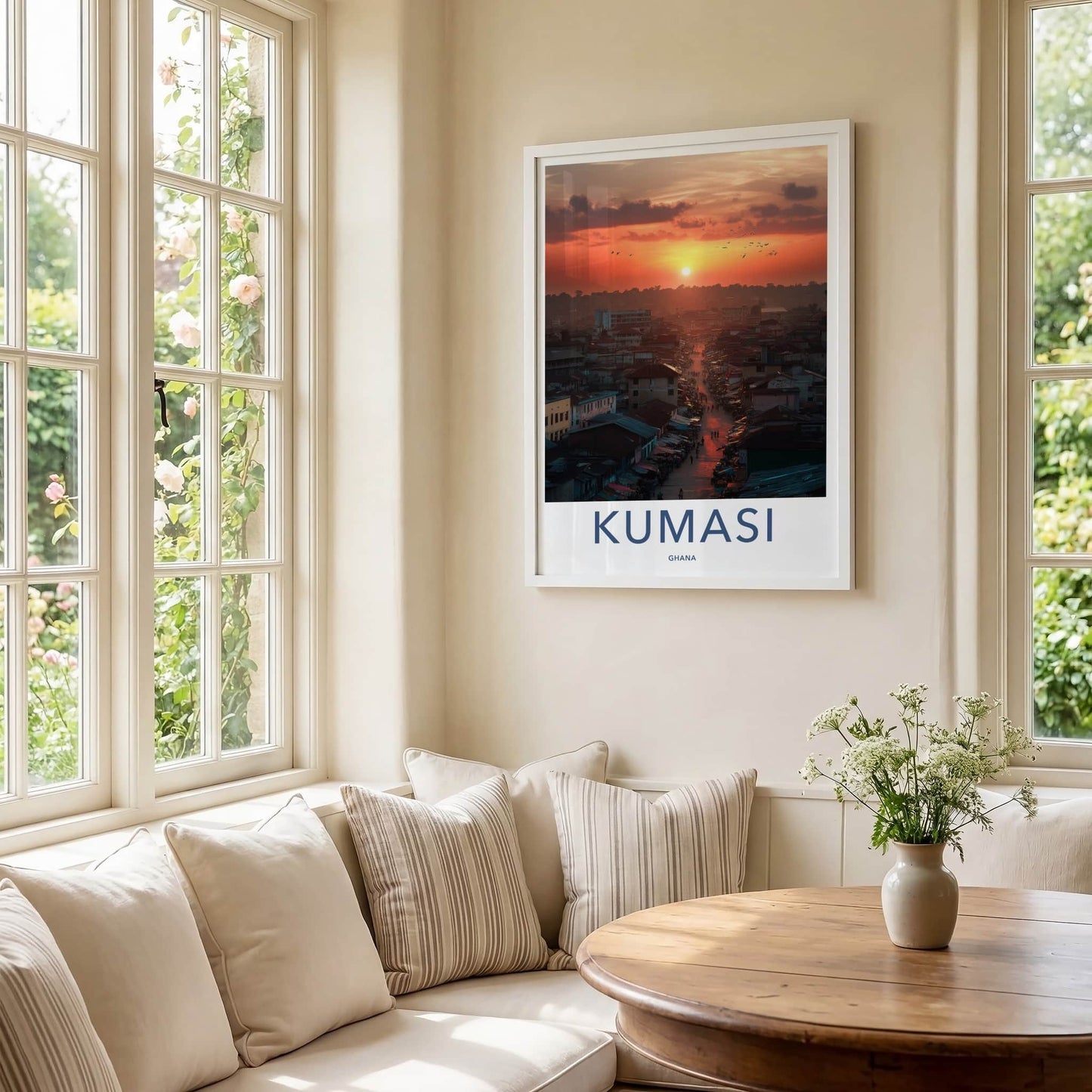 Kumasi Poster - Ghana Travel Art - Vibrant City Sunset Home Decor