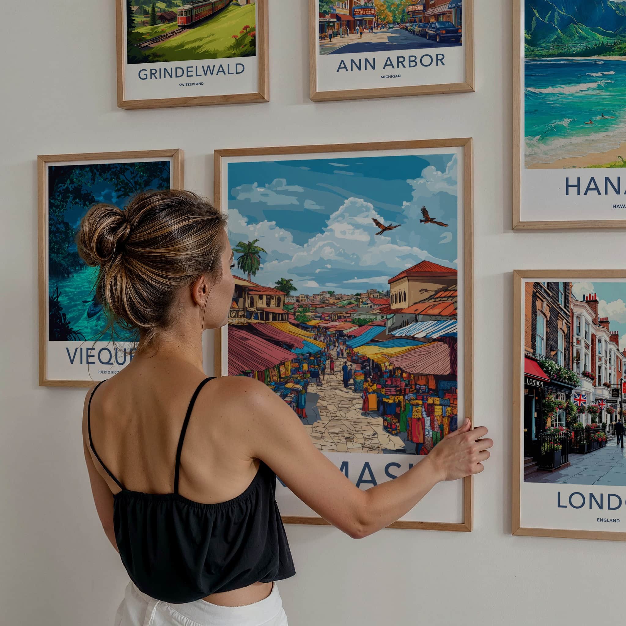 Kumasi Poster - Ghana Wall Art - Bustling Urban Marketplace Home Decor