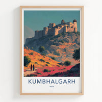 Kumbalgarh Poster - India Travel Art - Rajasthan Hilltop Fortress Wall Decor