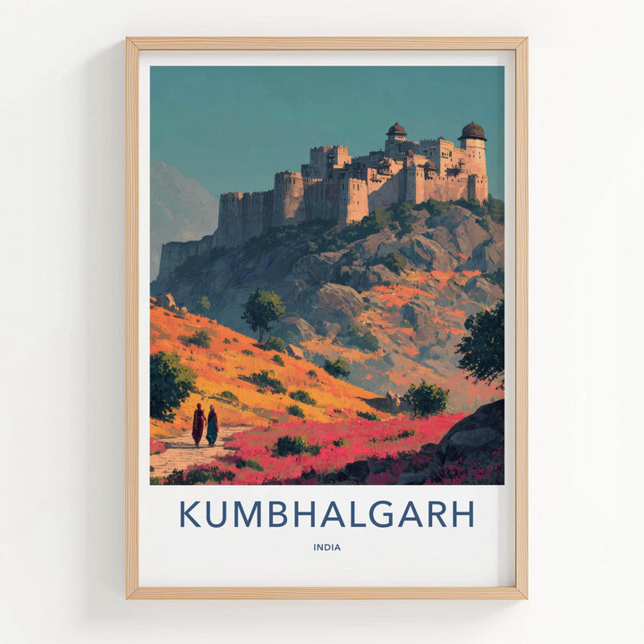 Kumbalgarh Poster - India Travel Art - Rajasthan Hilltop Fortress Wall Decor