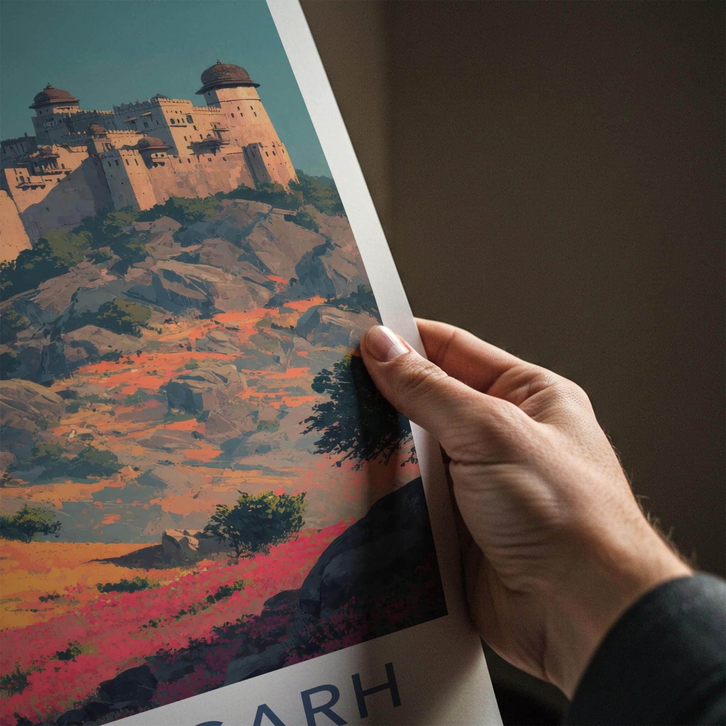 Kumbalgarh Poster - India Travel Art - Rajasthan Hilltop Fortress Wall Decor
