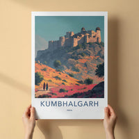 Kumbalgarh Poster - India Travel Art - Rajasthan Hilltop Fortress Wall Decor