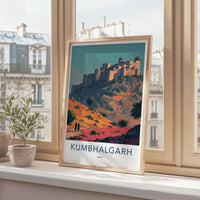 Kumbalgarh Poster - India Travel Art - Rajasthan Hilltop Fortress Wall Decor