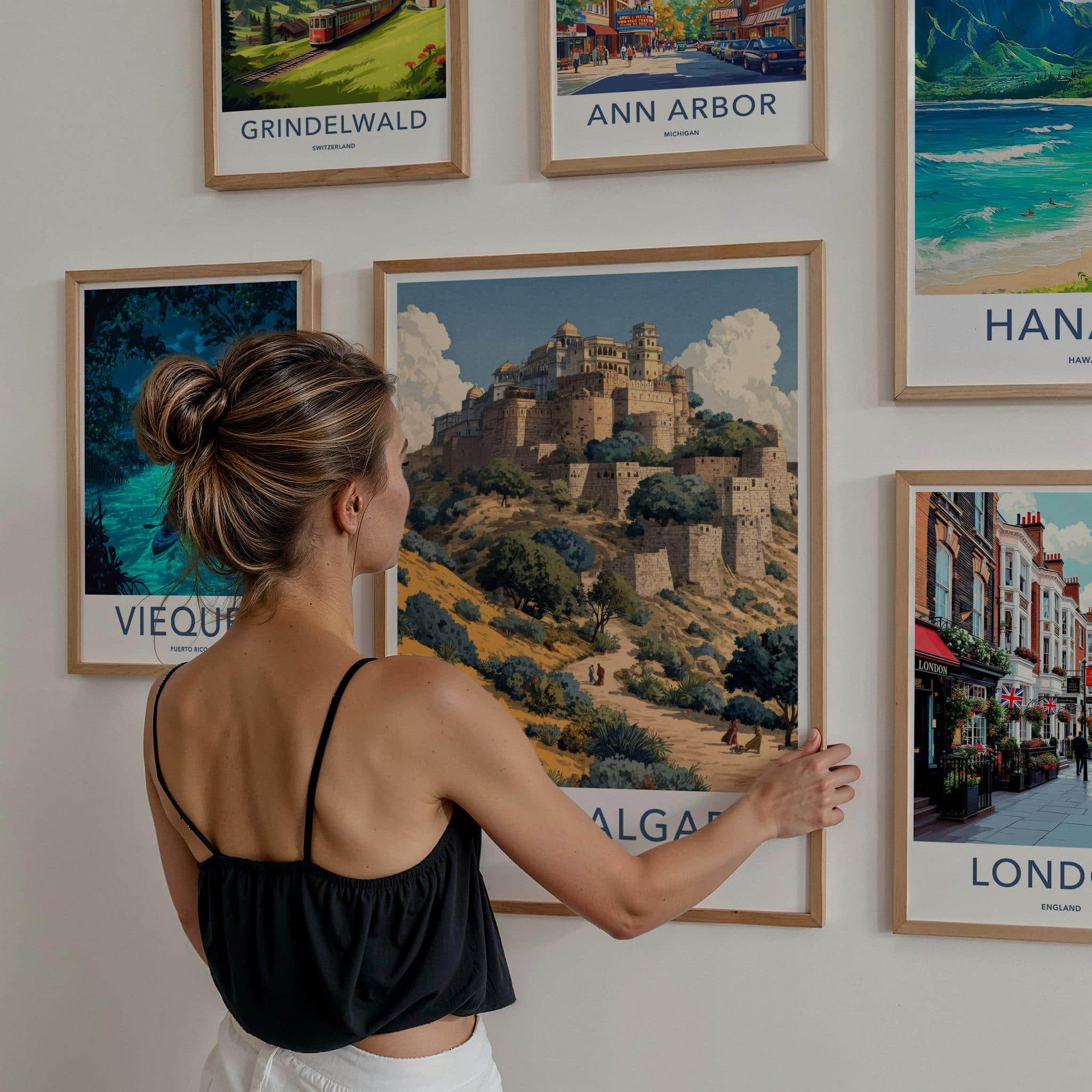 Kumbhalgarh Poster - India Travel Art - Rajasthan Historic Hill Fortress Home Decor