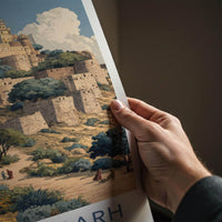 Kumbhalgarh Poster - India Travel Art - Rajasthan Historic Hill Fortress Home Decor