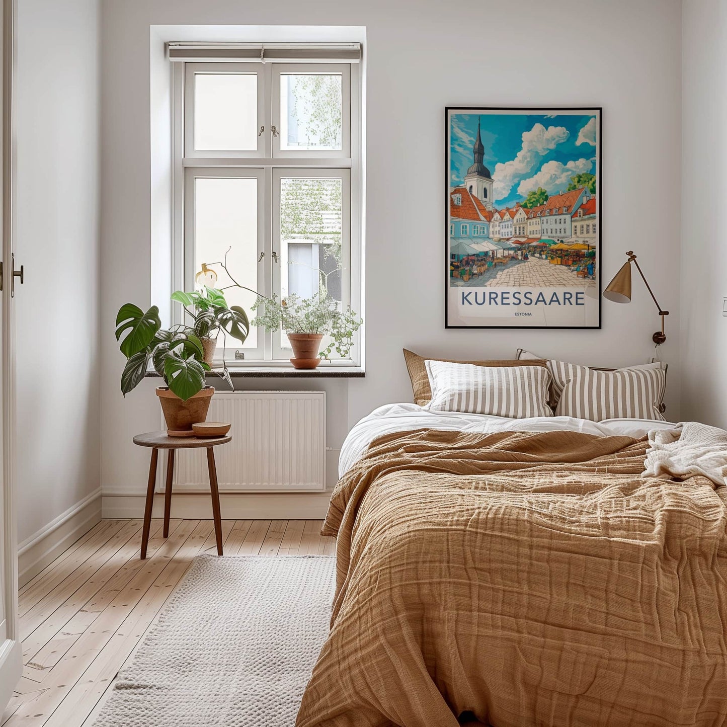 KURESSAARE Poster - Estonia Travel Art - Historic Town Market Home Decor
