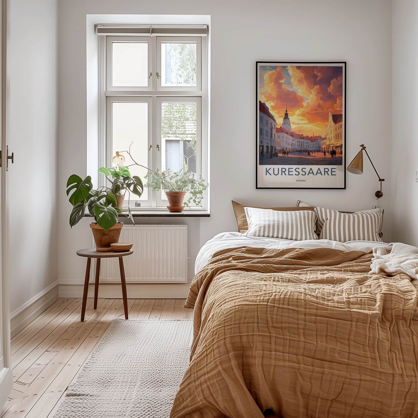 Kuressaare Poster - Estonia Travel Art - Vibrant Sunset Square Home Decor