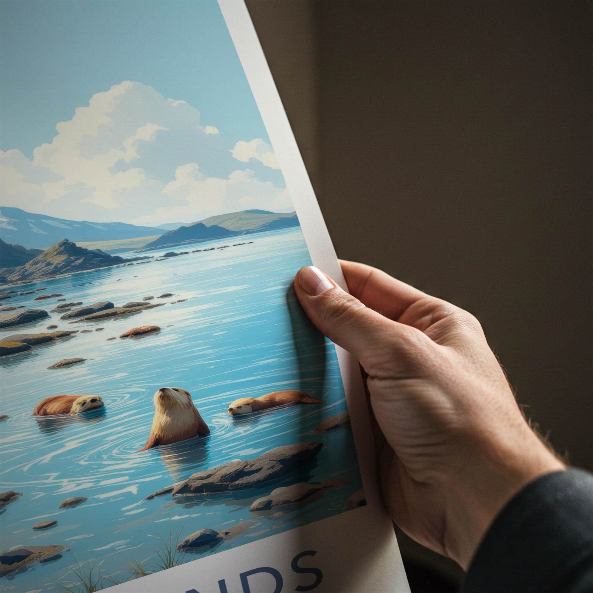 Kuril Islands Poster - Russia Travel Art - Sea Otters Shore Home Decor