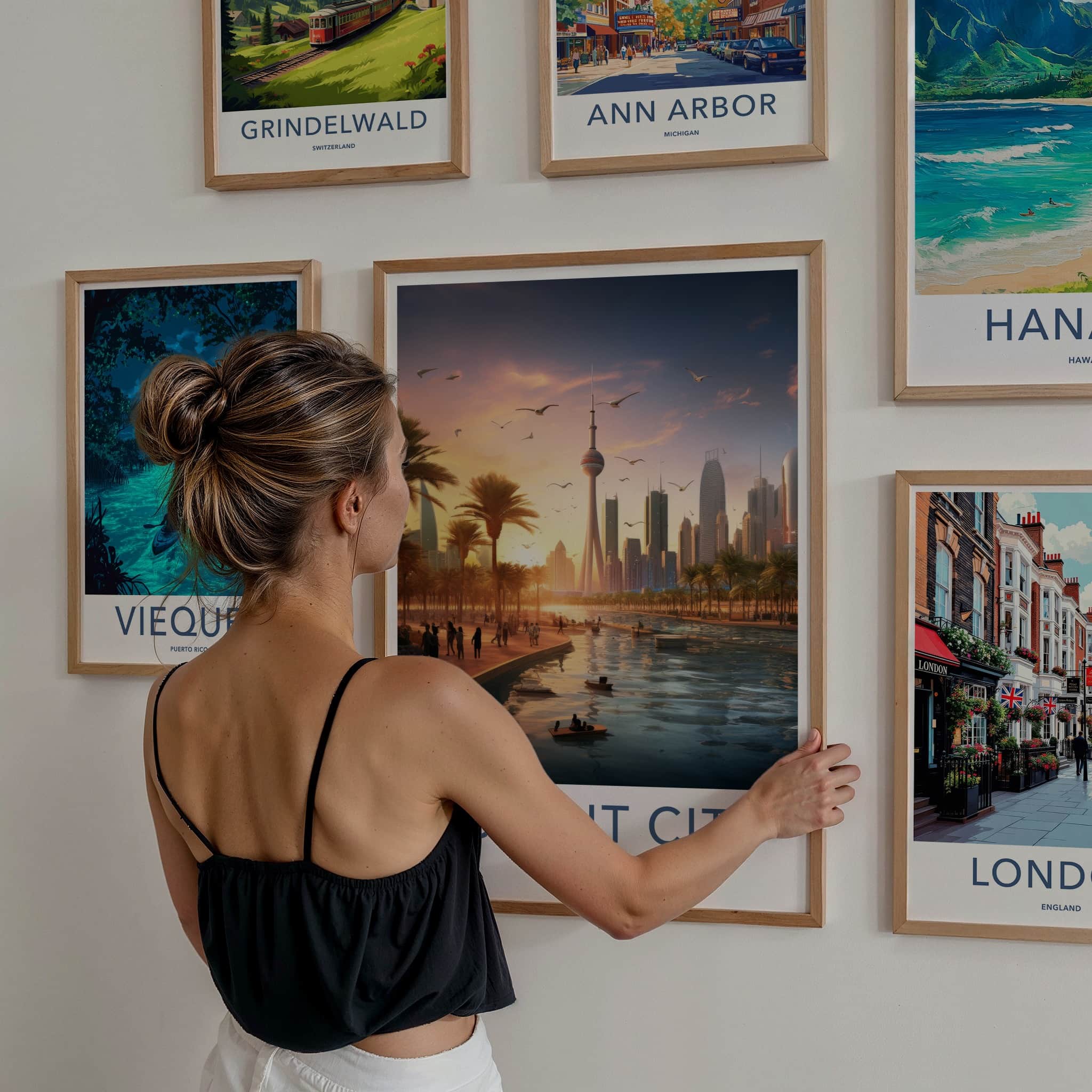 Kuwait City Poster - Kuwait Travel Art - Golden Hour Skyline Home Decor