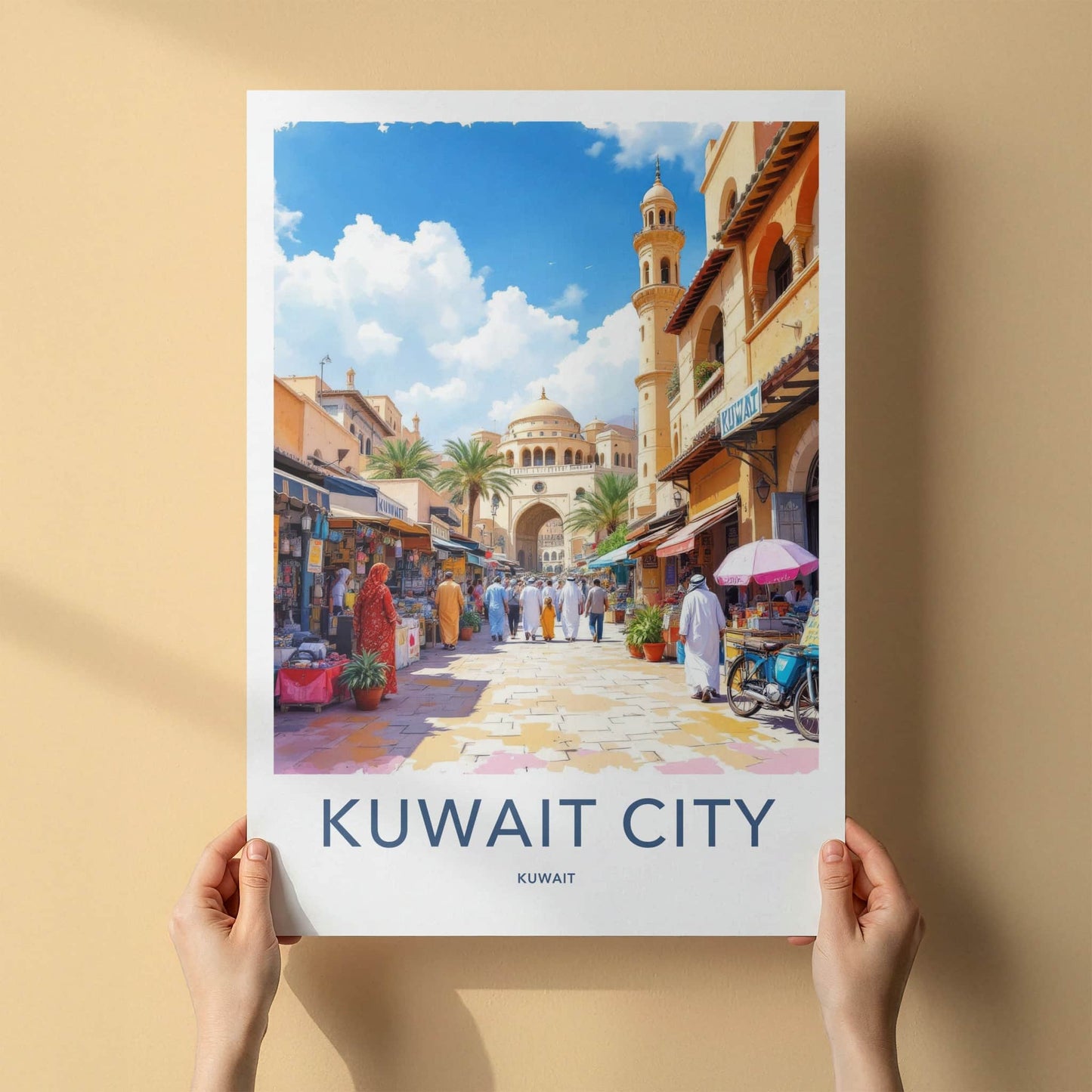Kuwait City Poster - Kuwait Travel Print - City Street Archway Wall Decor