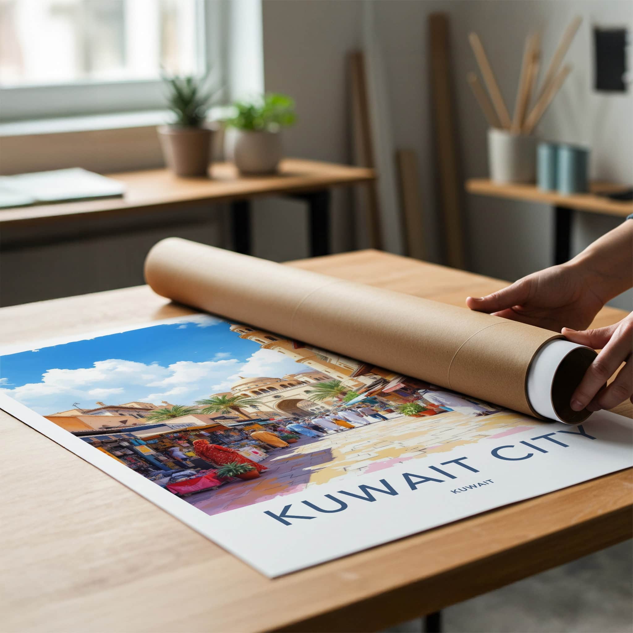 Kuwait City Poster - Kuwait Travel Print - City Street Archway Wall Decor