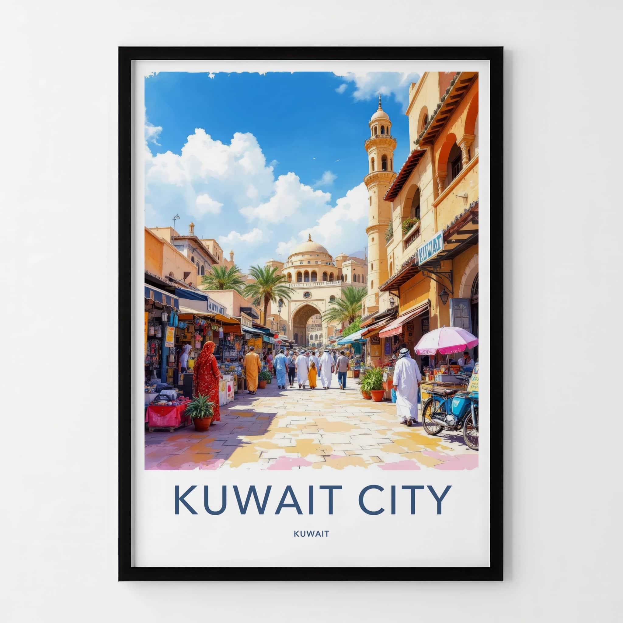 Kuwait City Poster - Kuwait Travel Print - City Street Archway Wall Decor