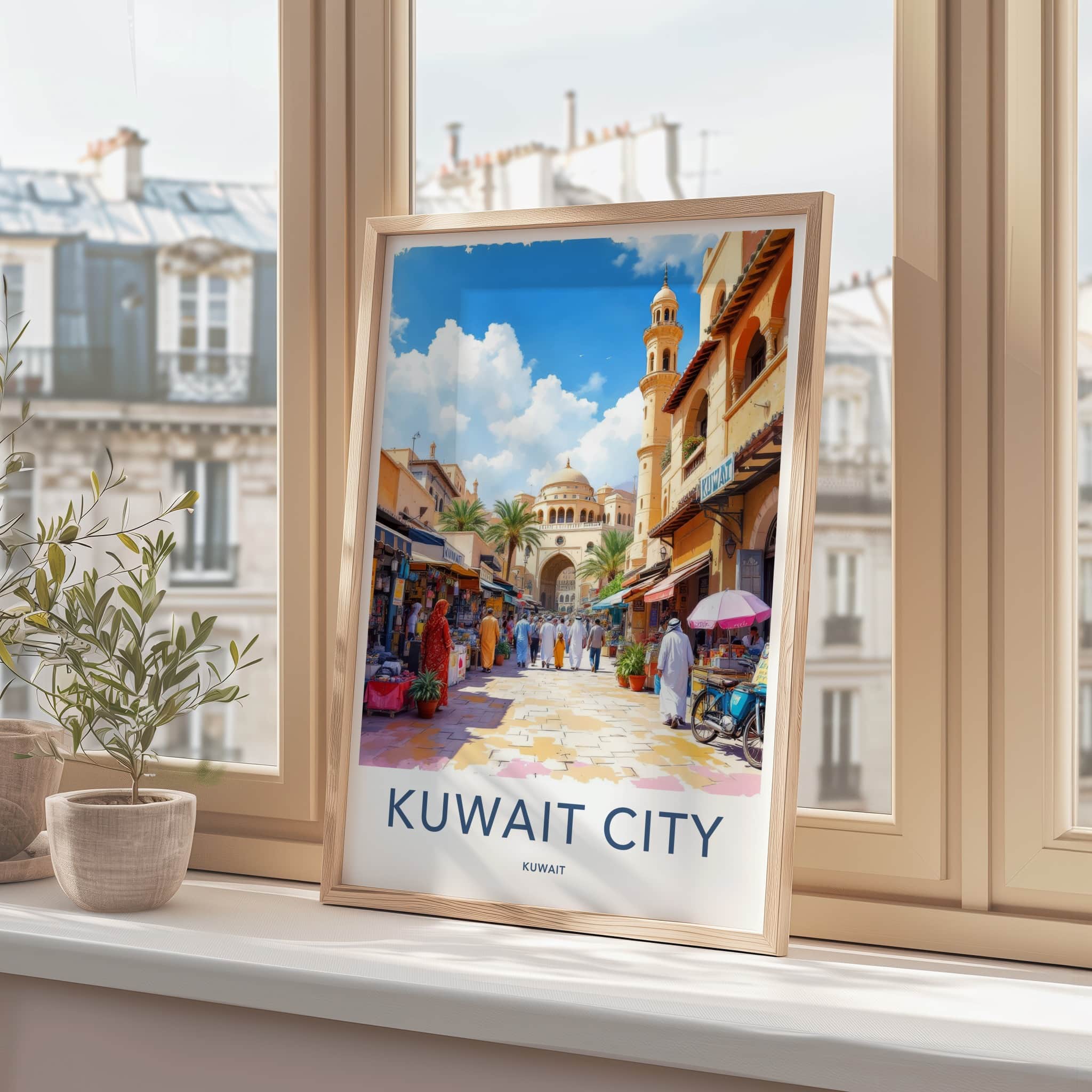 Kuwait City Poster - Kuwait Travel Print - City Street Archway Wall Decor