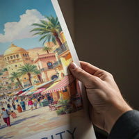 Kuwait City Poster - Kuwait Wall Art - Bustling Market Street Wall Decor