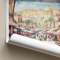 Kuwait City Poster - Kuwait Wall Art - Bustling Market Street Wall Decor