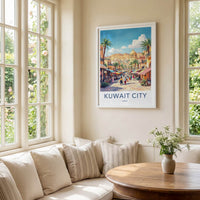 Kuwait City Poster - Kuwait Wall Art - Bustling Market Street Wall Decor