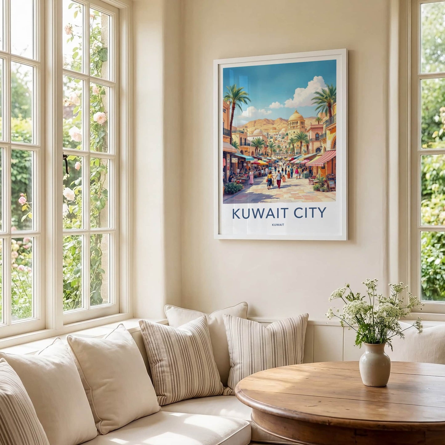 Kuwait City Poster - Kuwait Wall Art - Bustling Market Street Wall Decor