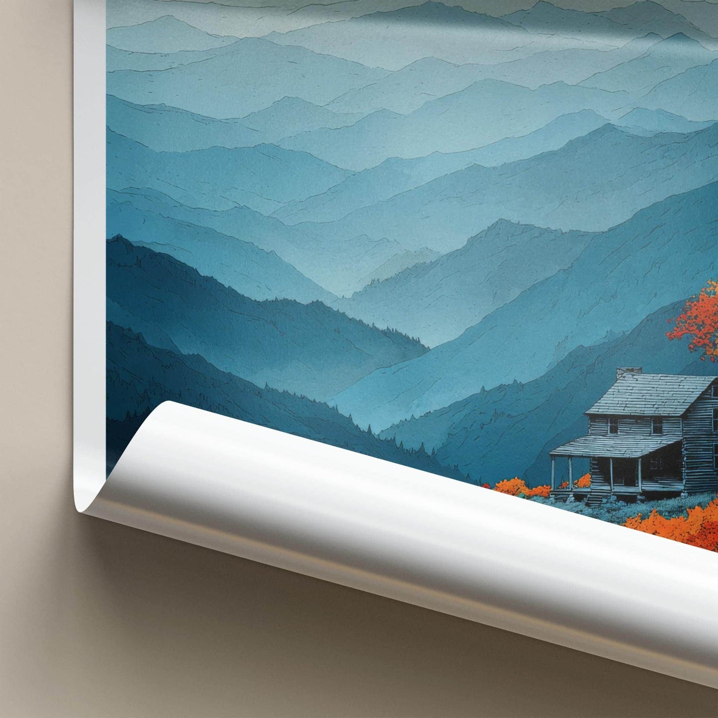 Kuwohi Poster - North Carolina Wall Art - Rustic Cabin Autumn Home Decor