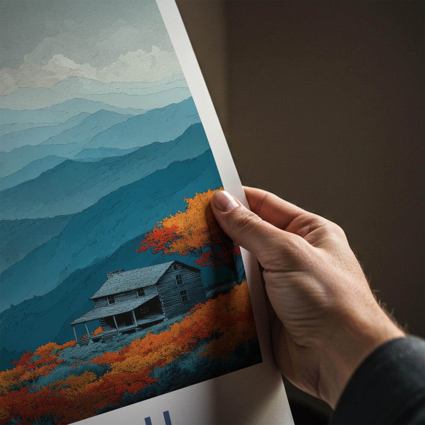 Kuwohi Poster - North Carolina Wall Art - Rustic Cabin Autumn Home Decor