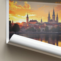 Kuyavia Poster - Poland Art Print - Golden River Sunset Home Decor