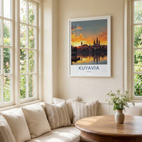 Kuyavia Poster - Poland Art Print - Golden River Sunset Home Decor