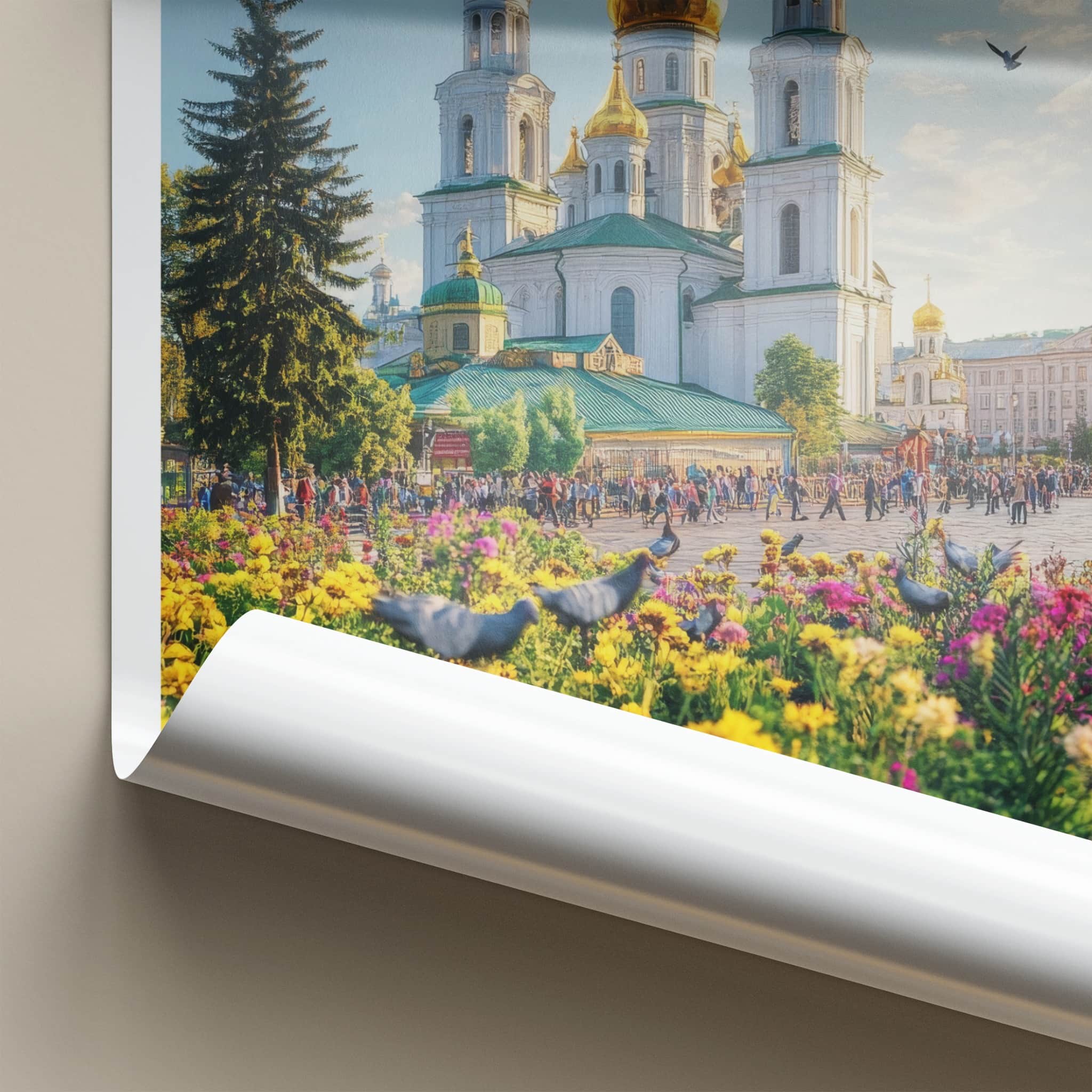 Kyiv Poster - Ukraine Travel Art - Golden Dome Cathedral Home Decor