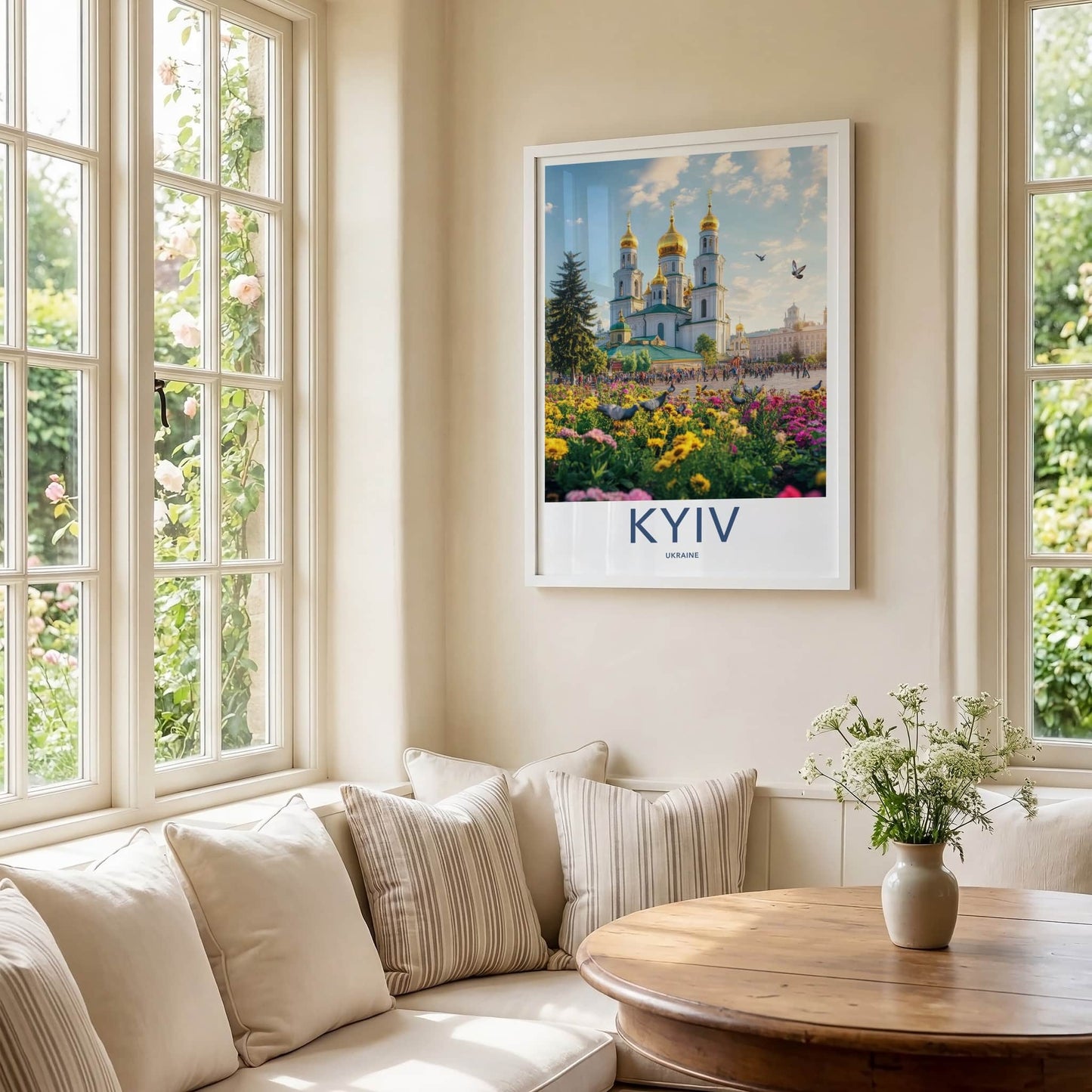Kyiv Poster - Ukraine Travel Art - Golden Dome Cathedral Home Decor