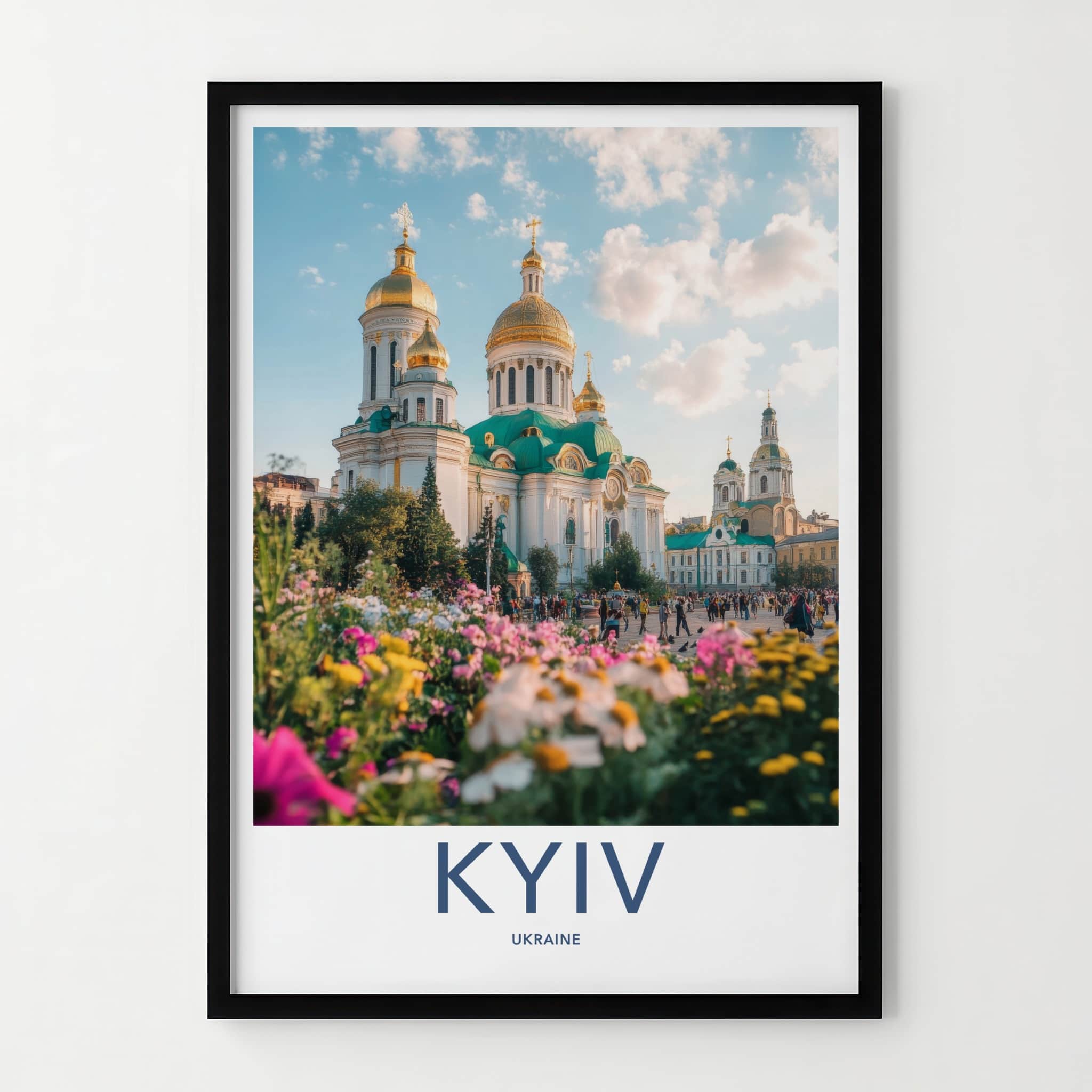 Kyiv Poster - Ukraine Travel Art - Golden Domed Cathedral Home Decor