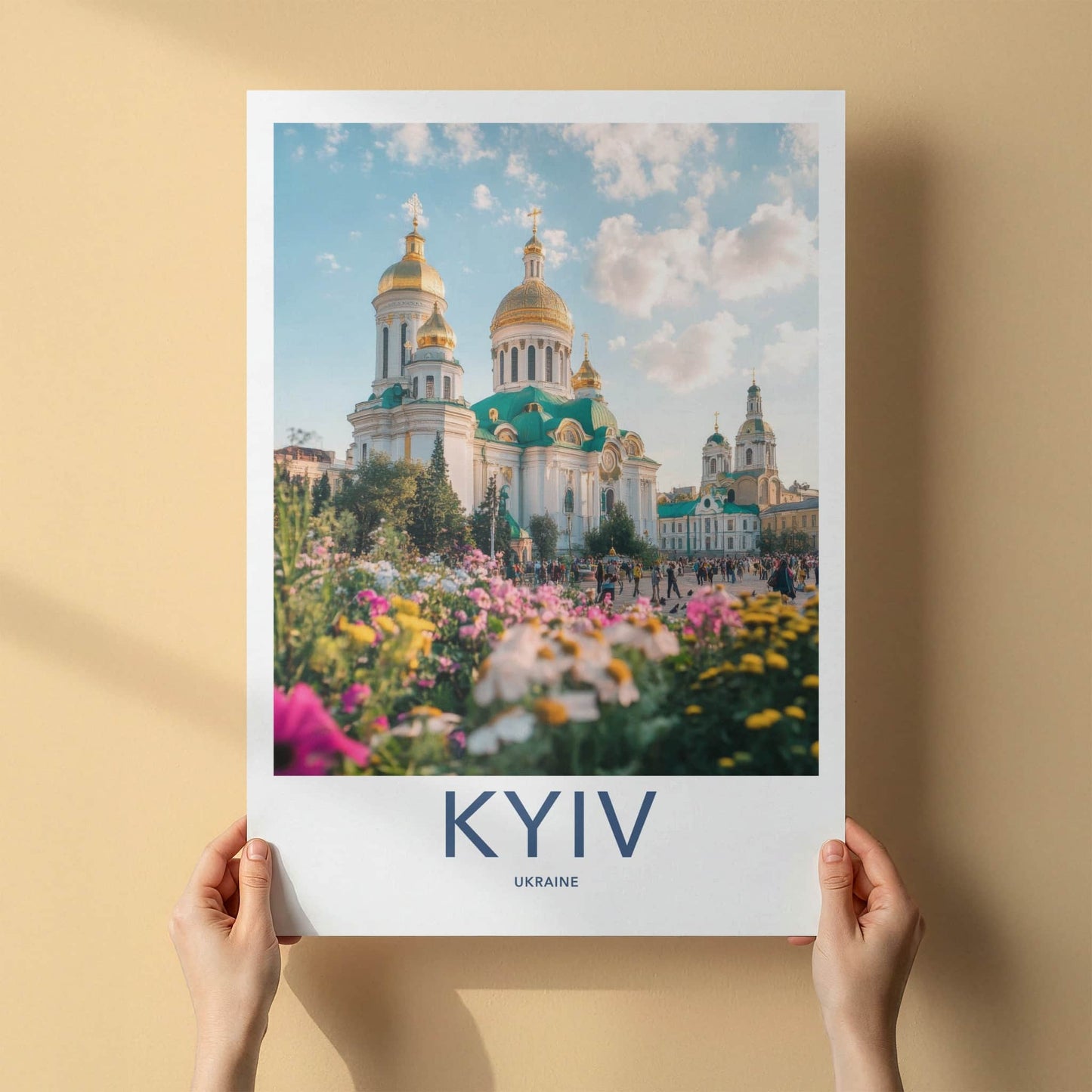 Kyiv Poster - Ukraine Travel Art - Golden Domed Cathedral Home Decor