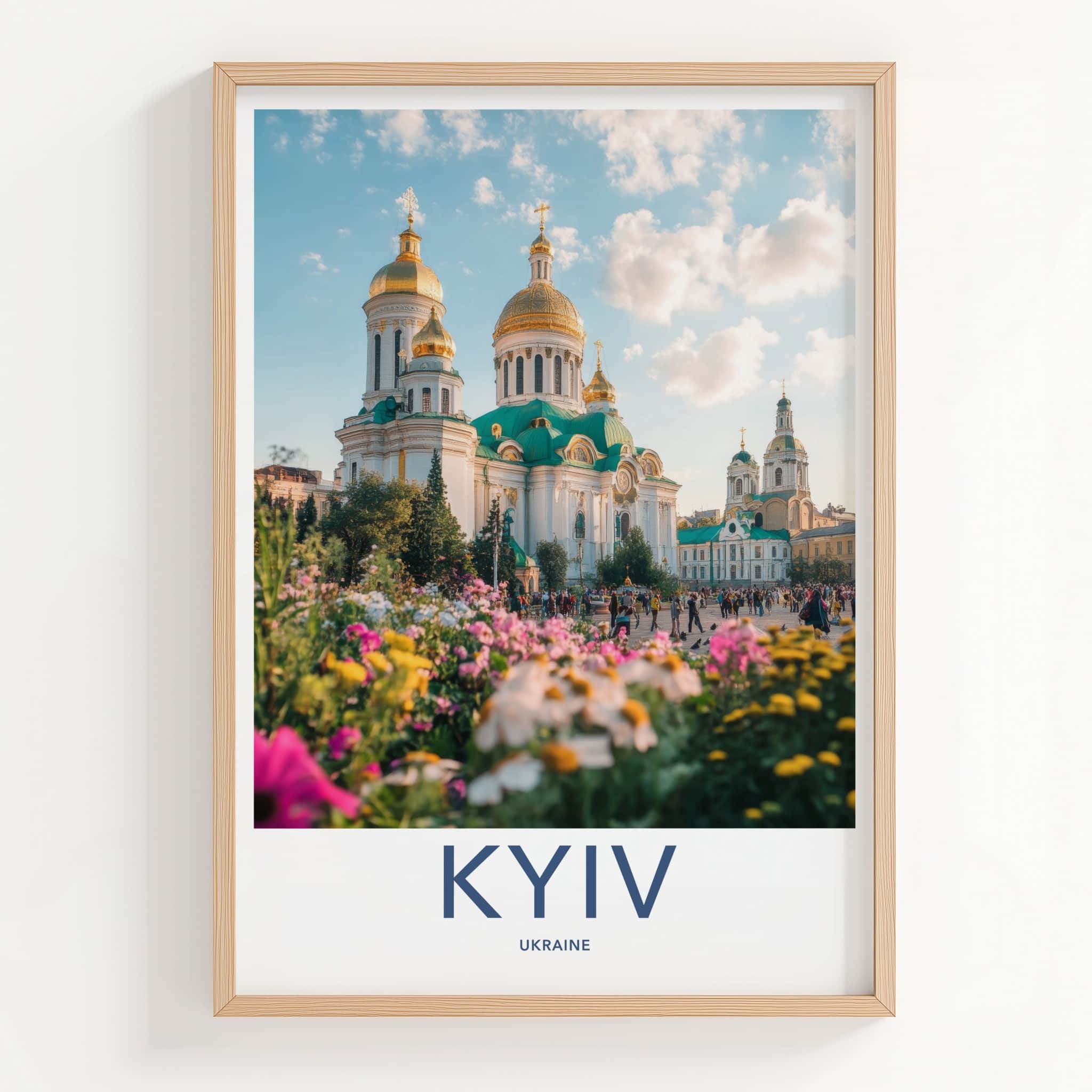 Kyiv Poster - Ukraine Travel Art - Golden Domed Cathedral Home Decor