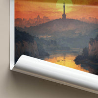 Kyiv Poster - Ukraine Travel Art - Monument River Sunset Home Decor