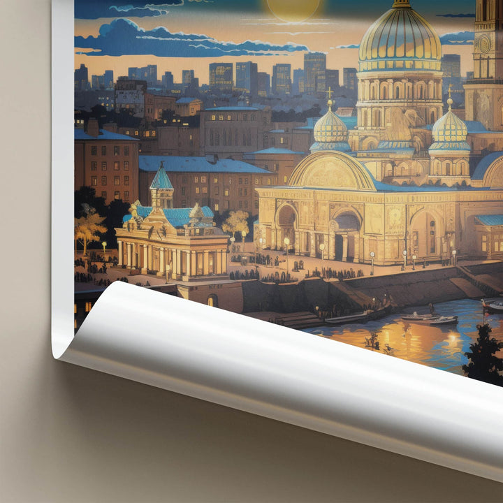 Kyiv Poster - Ukraine Travel Print - Golden Dome River Home Decor
